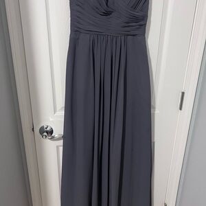 Bill Levkoff Charcoal Strapless Gown